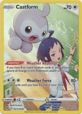 SJ Castform - TG11/TG30 - Holo Rare Sword &amp; Shield: Lost Origin Singles
