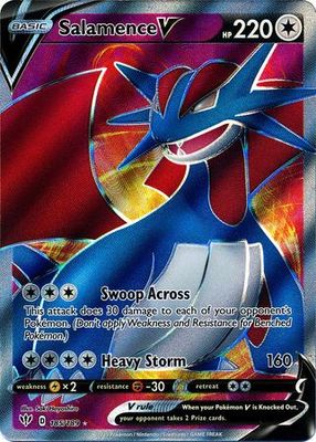 SJ Salamence V - 185/189 - Full Art Ultra Rare Sword &amp; Shield: Darkness Ablaze Singles