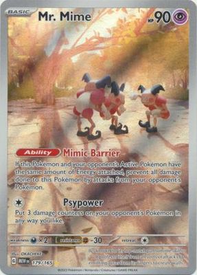 SJ Mr. Mime - 179/165 - Illustration Rare Scarlet &amp; Violet 151 Singles