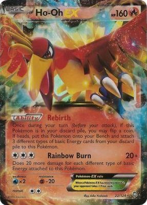 SJ Ho-oh EX - 22/124 - Ultra Rare Black &amp; White 6: Dragons Exalted