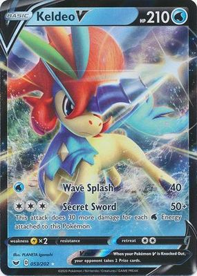 SJ Keldeo V - 053/202 - Ultra Rare Sword &amp; Shield (Base Set) Singles