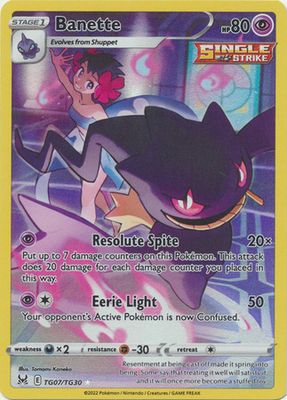 SJ Banette - TG07/TG30 - Holo Rare Sword &amp; Shield: Lost Origin Singles