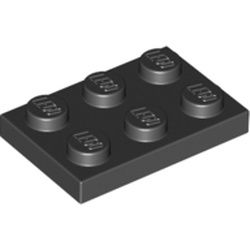 PIEZA LEGO NEGRA PLATE 2X3 SPACE SHUTTLE