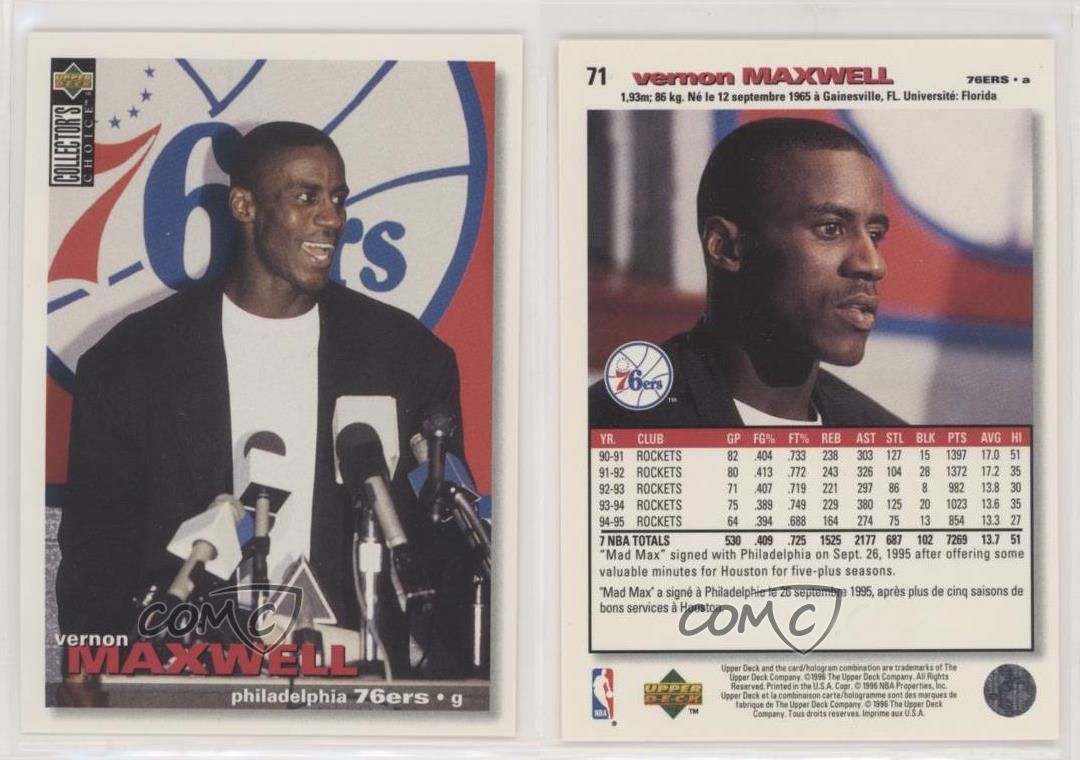 Vernon Maxwell 1995-96 Upper Deck Collector&#39;s Choice International French II #71