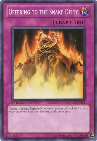 Offering to the Snake Deity - LCGX-EN221 - Common 1st Edition Legendary Collection 2 1st Edition Singles