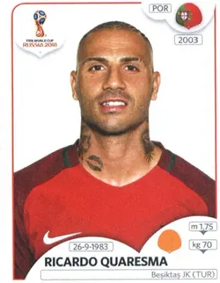 Ricardo Quaresma 2018 Panini World Cup Stickers Russia #114 Portugal