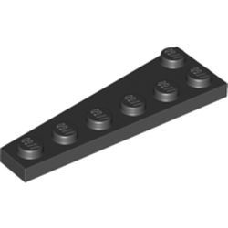PIEZA LEGO NEGRA RIGHT PLATE, 2X6, DEG. 9 SPACE SHUTTLE