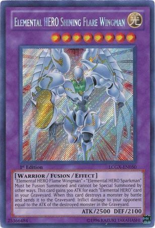 SJ Elemental Hero Shining Flare Wingman - LCGX-EN050 - Secret Rare 1st Edition Legendary Collection 2 1st Edition Singles