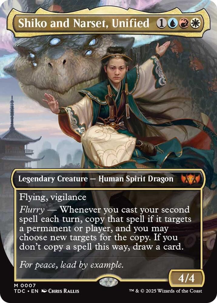 SJ Shiko and Narset, Unified (Borderless) - Commander: Tarkir: Dragonstorm (TDC) Commander: Tarkir: Dragonstorm