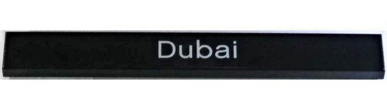 PIEZA LEGO NEGRA Black Tile 1 x 8 with &#39;Dubai&#39; Pattern