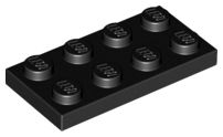 PIEZA LEGO NEGRA Black Plate 2 x 4 Dubai