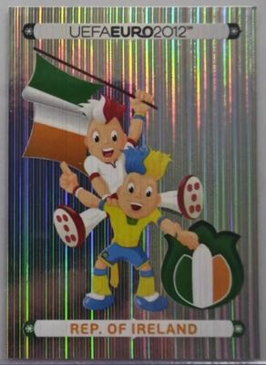 Pegatina de papel aluminio de fútbol Panini UEFA EURO 2012 Irlanda #339-