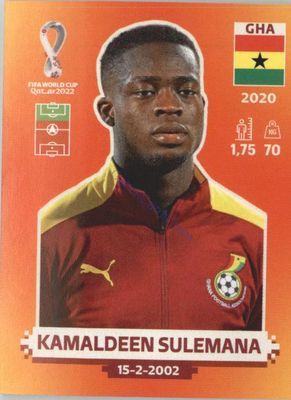 Kamaldeen Sulemana 2022 Panini WC Qatar Sticker #GHA 19