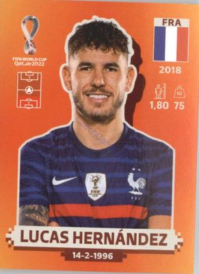 Lucas Hernández 2022 Panini WC Qatar Sticker #FRA 4