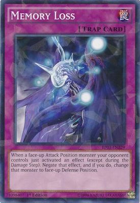 Memory Loss - BP03-EN229 - Shatterfoil Rare 1st Edition Battle Pack 3: Monster League Shatterfoil Rare 1st Edition Singles