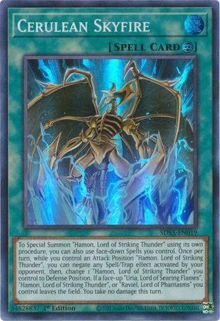 Cerulean Skyfire - SDSA-EN019 - Super Rare 1st Edition Structure Deck: Sacred Beasts 1st Edition Singles