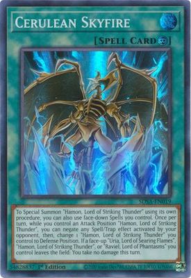 Cerulean Skyfire - SDSA-EN019 - Super Rare 1st Edition Structure Deck: Sacred Beasts 1st Edition Singles