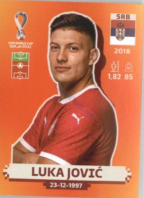 Luka Jović 2022 Panini WC Qatar Sticker #SRB 16 Serbia, Srbsko