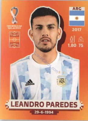 Leandro Paredes 2022 Panini WC Qatar Sticker #ARG 12