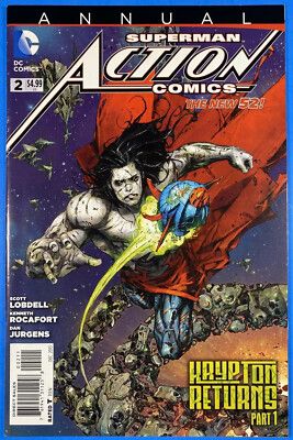NELA-k,  Superman Comic Action Comics Issue 2 Annual The New 52 DC Comics Ingles