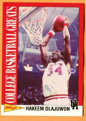 1992 Kelloggs Hakeem Olajuwon Card #11 University Of Houston Cougars