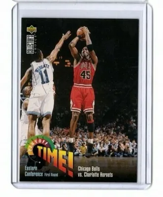Michael Jordan 1996 Upper Deck #143 Playoff Time Chicago Bulls Salón de la fama