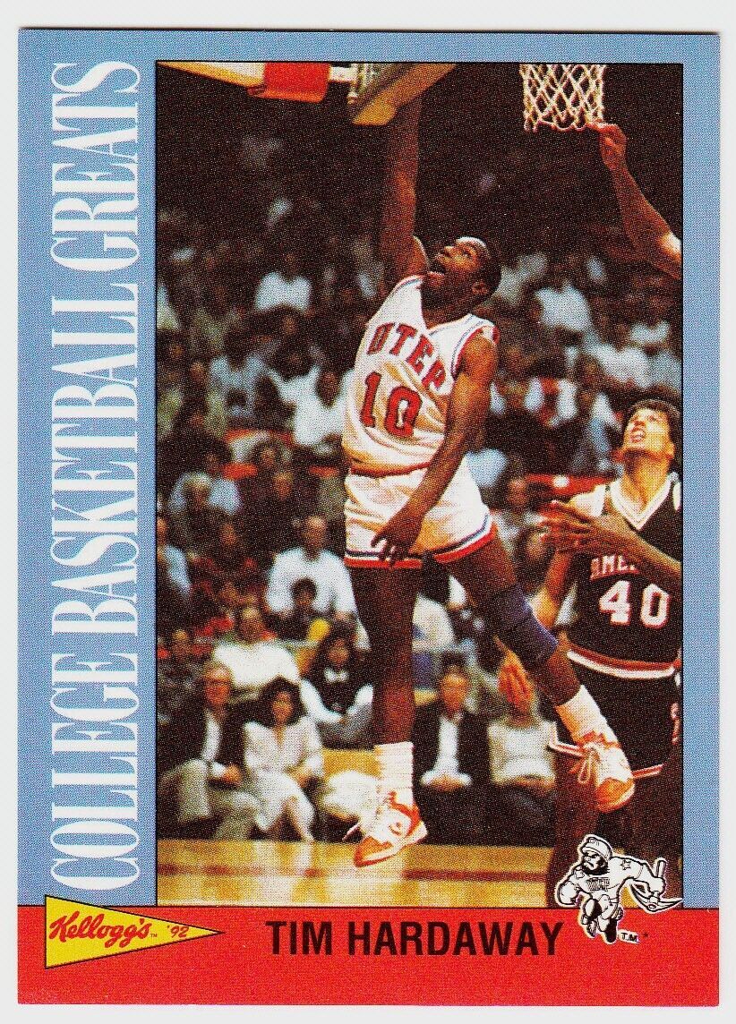 1992 KELLOGG&#39;S COLLEGE BASKETBALL GREATS #14 TIM HARDAWAY Basketball Card