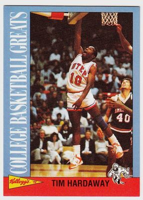 1992 KELLOGG&#39;S COLLEGE BASKETBALL GREATS #14 TIM HARDAWAY Basketball Card