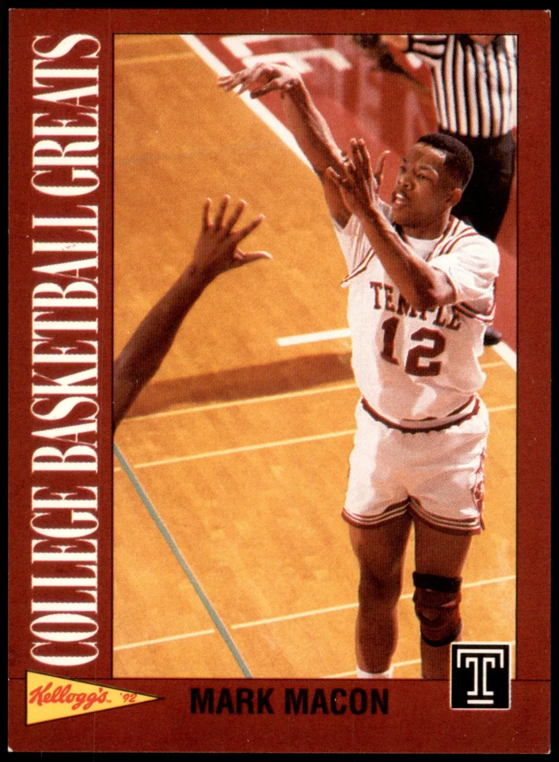 Mark Macon #16 1992 Kellogg&#39;s Raisin Bran College Basketball Greats