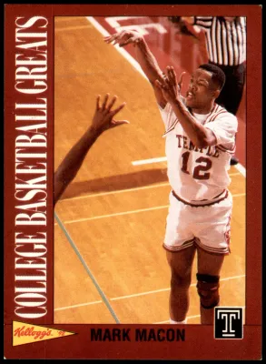 Mark Macon #16 1992 Kellogg&#39;s Raisin Bran College Basketball Greats