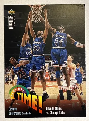 1995/96 Upper Deck Collector&#39;s Choice Playoff Time, Card #358 Magic vs. Bulls