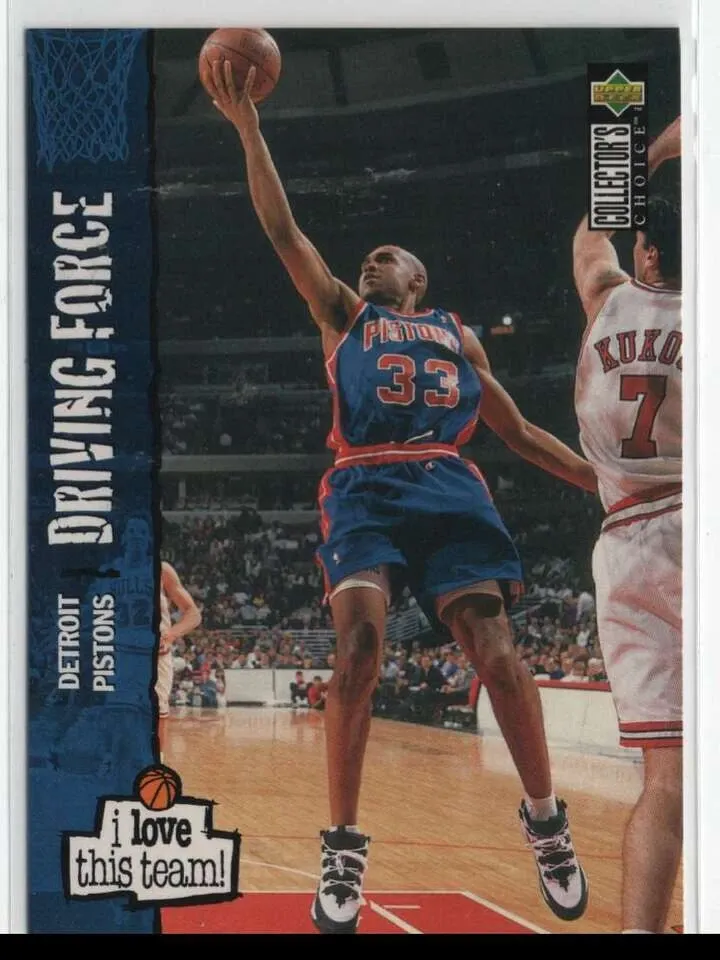 Tarjeta de baloncesto Upper Deck Grant Hill #163 1995 de los Detroit Pistons