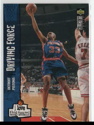 Tarjeta de baloncesto Upper Deck Grant Hill #163 1995 de los Detroit Pistons
