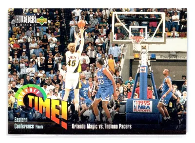 Collector&#39;s Choice #152, 1995 Orlando Magic vs. Indiana Pacers tiempo de playoffs