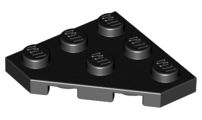 Pieza Lego Negra Black Wedge, Plate 3 x 3 Cut Corner Dubai