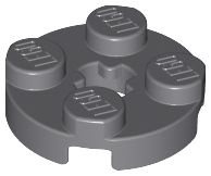 Pieza Lego Gris Dark Bluish Gray Plate, Round 2 x 2 with Axle Hole Dubai