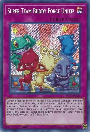 Super Team Buddy Force Unite! - FLOD-EN081 - Secret Rare 1st Edition Flames of Destruction 1st Edition Singles