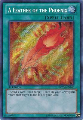 SJ A Feather of the Phoenix - LCYW-EN280 - Secret Rare 1st Edition Legendary Collection 3: Yugi&#39;s World 1st Edition Singles