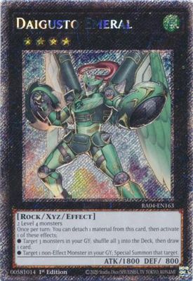 Daigusto Emeral - RA04-EN163 - Platinum Secret Rare 1st Edition Quarter Century Stampede 1st Edition Singles
