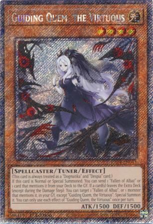 Guiding Quem, the Virtuous - RA04-EN043 - Platinum Secret Rare 1st Edition Quarter Century Stampede 1st Edition Singles