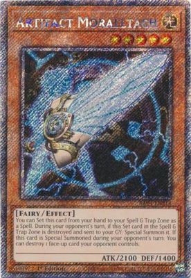 Artifact Moralltach - RA04-EN214 - Platinum Secret Rare 1st Edition Quarter Century Stampede 1st Edition Singles