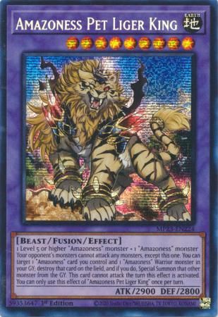 Amazoness Pet Liger King - MP23-EN224 - Prismatic Secret Rare 1st Edition Mega Tin 2023 Dueling Heroes Singles