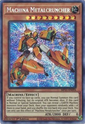 Machina Metalcruncher - MP21-EN094 - Prismatic Secret Rare 1st Edition 2021 Mega-Tin: Ancient Battles 1st Edition Singles