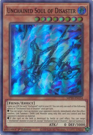Unchained Soul of Disaster - MP20-EN154 - Super Rare 1st Edition 2020 Mega-Tin: Lost Memories 1st Edition Singles