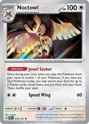 Noctowl - 078/131 - Holo Rare Scarlet &amp; Violet: Prismatic Evolutions Singles