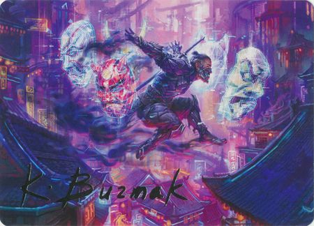 Thousand-Faced Shadow 37/81 Kamigawa Neon Dynasty Art Series Gold Artist Signature Kamigawa Neon Dynasty Art Series Signed Singles