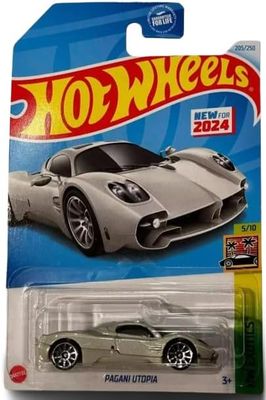 SJ Hot Wheels Silver Pagani Utopia Car, HW Exotics 5/10