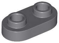 Pieza Lego Gris Oscuro Dark Bluish Gray Plate, Round 1 x 2 with Open Studs Dubai