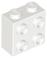 Lego Pieza Blanca White Brick, Modified 1 x 2 x 1 2/3 with Studs on Side Dubai
