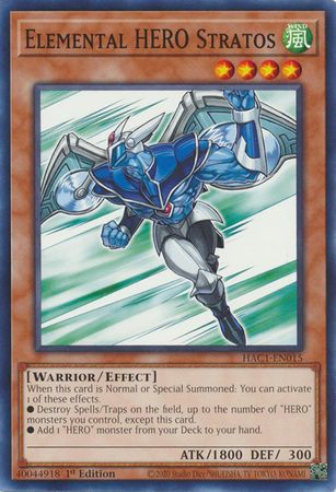 Elemental HERO Stratos - HAC1-EN015 - Common 1st Edition Hidden Arsenal: Chapter 1 1st Edition Singles